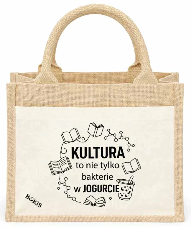 Torba jutowa z nadrukiem — wizualizacja